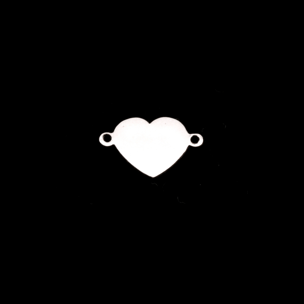 Metal Stamping Blanks Sterling Silver Small Heart Connectors, 24g